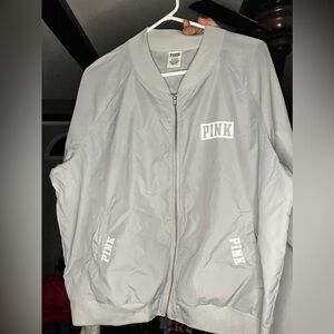 Pink Gray Bomber Jacket